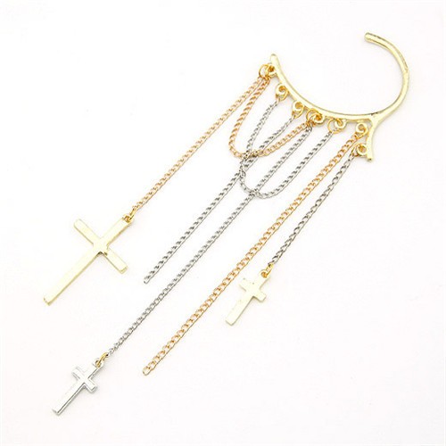 Cross Tassels Fashion Unilateral Earring