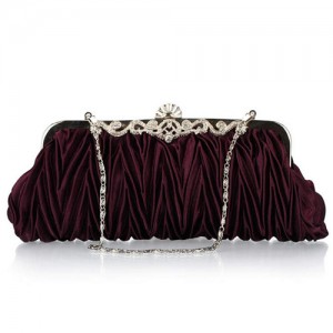 Luxurious Folding Cloth Design Evening/ Wedding Party Handbag - Purple