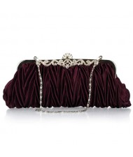 Luxurious Folding Cloth Design Evening/ Wedding Party Handbag - Purple