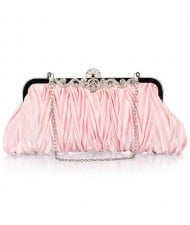 Luxurious Folding Cloth Design Evening/ Wedding Party Handbag - Pink