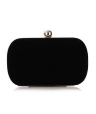 Silver Ball Decoration Design Flannelette Evening Handbag - Black