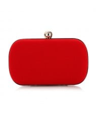 Silver Ball Decoration Design Flannelette Evening Handbag - Red