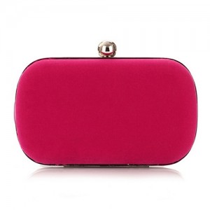 Silver Ball Decoration Design Flannelette Evening Handbag - Rose