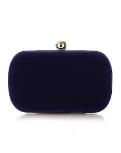 Silver Ball Decoration Design Flannelette Evening Handbag - Royal Blue