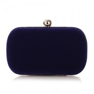 Silver Ball Decoration Design Flannelette Evening Handbag - Royal Blue