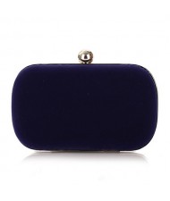 Silver Ball Decoration Design Flannelette Evening Handbag - Royal Blue