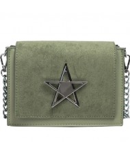 5 Colors Available Alloy Pentagram Decorated Dull Polish Texture Women Handbag/ Shoulder Bag