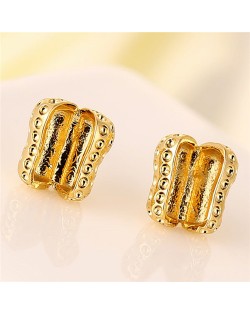 Opened Peanut Design Fashion Ear Studs - Golden