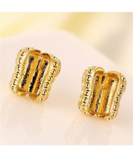 Opened Peanut Design Fashion Ear Studs - Golden