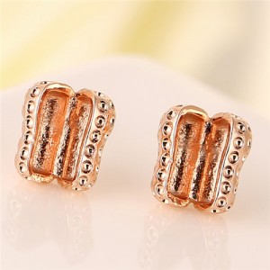 Opened Peanut Design Fashion Ear Studs - Rose Gold