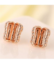Opened Peanut Design Fashion Ear Studs - Rose Gold