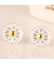 Graceful Blooming Chrysanthemum Copper Fashion Ear Studs
