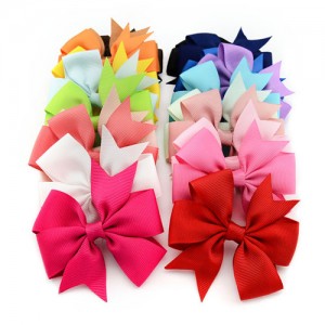 (20 pcs Per Unit) Fishtail Bowknot Fabric Tape Baby/ Toddler Hair Clip