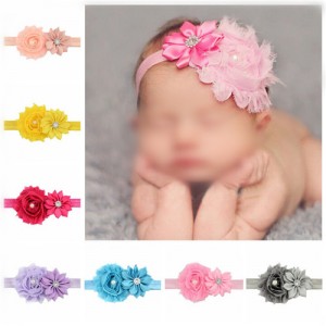(12 pcs Per Unit) Dual Flowers Decorated Toddler Fashion Hair Band