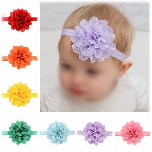 (16 pcs Per Unit) Wavy-edge Hollow Style Big Flower Baby Fashion Hair Band