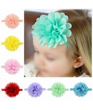 (12 pcs Per Unit) Big Chiffon Flower Attached Toddler/ Baby Fashion Hair Band