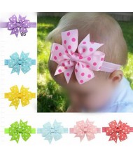 (20 pcs Per Unit) Polka Dot Fishtail Bowknot Baby/ Toddler Fashion Hair Band