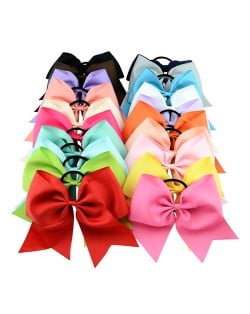 (20 pcs Per Unit) Candy Color Thread Tape Bowknot Toddler Fashion Elastic Hair Band