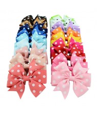 (20 pcs Per Unit) Polka Dot Handmade Bowknot Baby Fashion Hair Clip