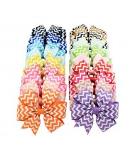 (20 pcs Per Unit) Handmade Rib Stripes Bowknot Baby/ Toddler Fashion Hair Clip