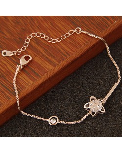 Cubic Zirconia Inlaid Hollow Lucky Star Fashion Bracelet
