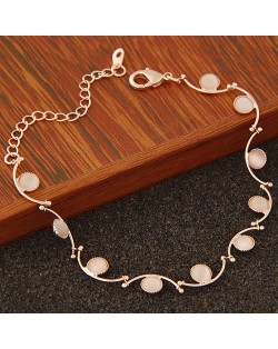 Opal Stone Embedded Flowers Vine Fashion Bracelet
