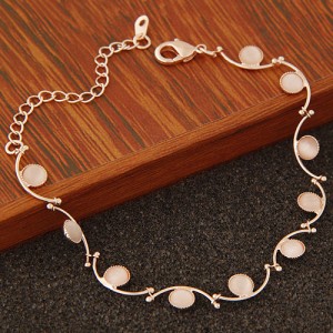 Opal Stone Embedded Flowers Vine Fashion Bracelet