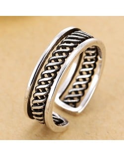 Vintage Weaving Wire Design Hollow Fashion Ring