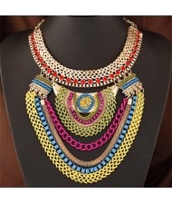Assorted Color Chains Mixed Bold Style Costume Fashion Necklace