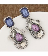Graceful Ladybug Design Fashion Earrings - Blue