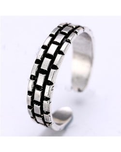 Track Design Vintage Silver Fashion Ring