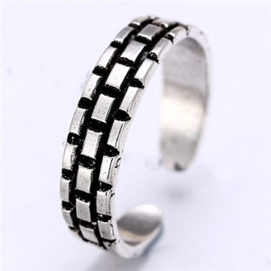 Track Design Vintage Silver Fashion Ring