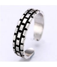 Track Design Vintage Silver Fashion Ring