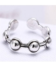 Vintage Studs Fashion Open-end Silver Ring