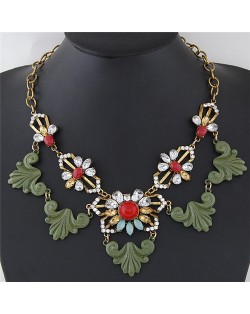 Vintage Court Hollow Floral Fashion Short Necklace