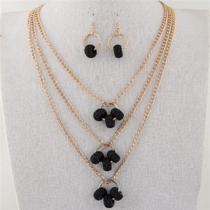 hoops resin layer earrings decoration necklace multi