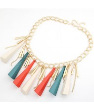Elegant Korean Style Multicolor Cones Pendants Short Necklace