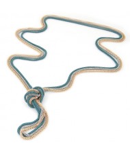 Triple Snake Chains Combo Design Costume Fashion Necklace - Green Silver and Golden