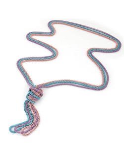 Triple Snake Chains Combo Design Costume Fashion Necklace - Rose Green and Pink