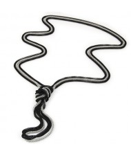 Triple Snake Chains Combo Design Costume Fashion Necklace - Black and Silver