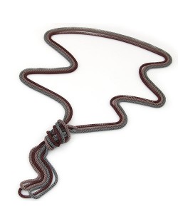 Triple Snake Chains Combo Design Costume Fashion Necklace - Coffee Brown and Silver