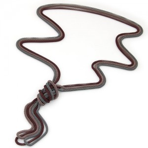 Triple Snake Chains Combo Design Costume Fashion Necklace - Coffee Brown and Silver