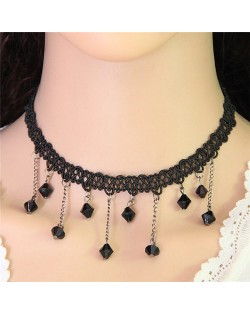 Acrylic Beads Black Lace Weaving Fashion Necklace