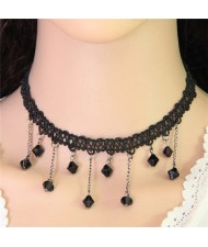 Acrylic Beads Black Lace Weaving Fashion Necklace