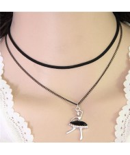 Ballet Dancer Pendant Dual Layers Fashion Necklace