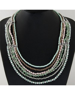 Multi-layer Crystal Beads Royal Style Statement Fashion Necklace