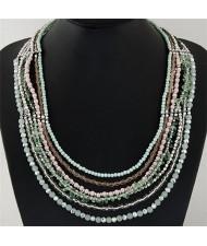 Multi-layer Crystal Beads Royal Style Statement Fashion Necklace