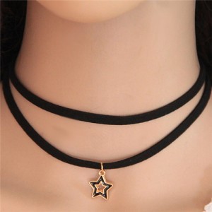 Cute Star Pendant Dual Layers Rope Fashion Necklace