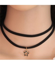 Cute Star Pendant Dual Layers Rope Fashion Necklace