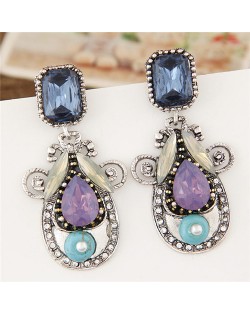 Resin Gem Beetle Design Fashion Earrings